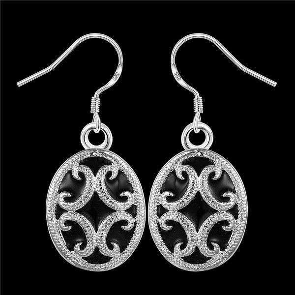 

brand new sterling silver earrings carved round dfmse605,women's 925 silver dangle chandelier earrings 10 pair a lot factory direct