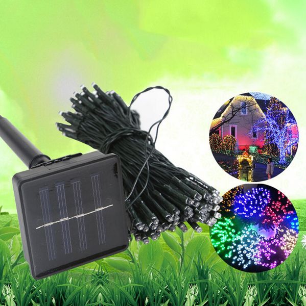 

super bright blue green white yellow purper pink multicolor christmas solar led string lights solar lamps garden outdoor garland lights sola