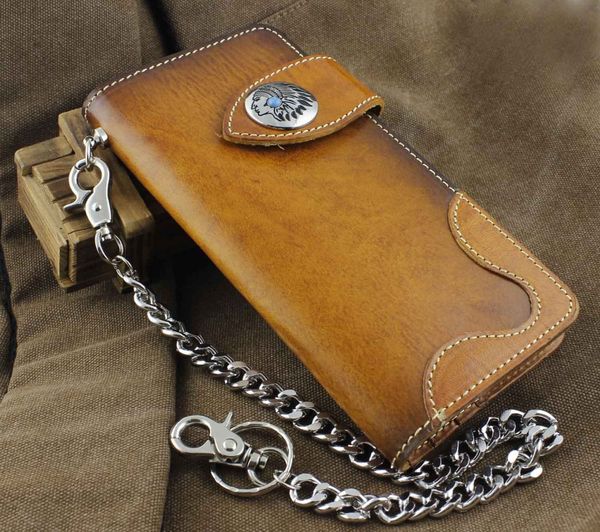 

Держатели кошельков Кошельки ручной работы из натуральной кожи байкер хип-хоп му