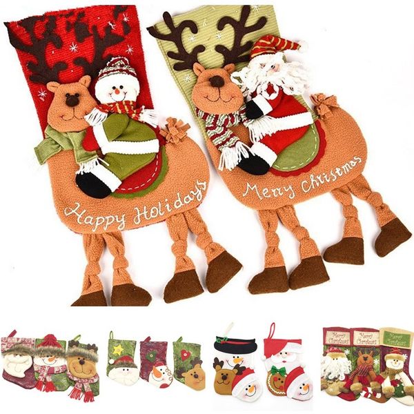 

new arrival christmas decorations gift santa claus snowman socks xmas socks creative christmas stocking gift bag ic829