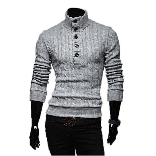 

wholesale- mens sweaters 2017 new men fashion winter coat long-sleeved sweater male jacket casual sweater high collar men sweater size xxl, White;black