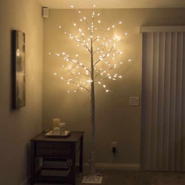 8ft Led Decor Birch Tree Lights Home Festival Party Christmas