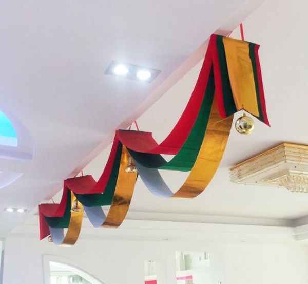 Christmas Wave Flag Xmas Ceiling Decoration Corridor Flag Hotel