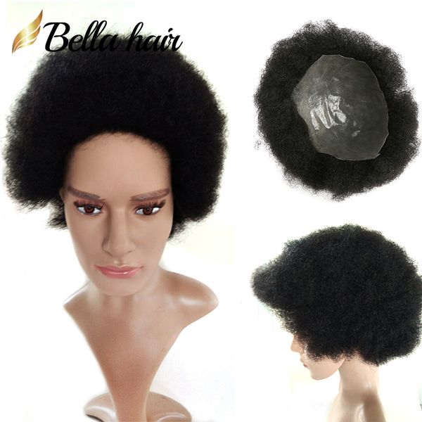 parrucchino a base super sottile newfashion afro american mens acconciatura 100 capelli umani bello attraente parrucca corta riccia di alta qualità a mano piena