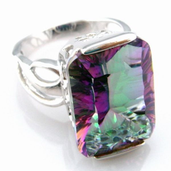 

mystic rainbow jewelry ring ,natural crystal ring r331d, Silver