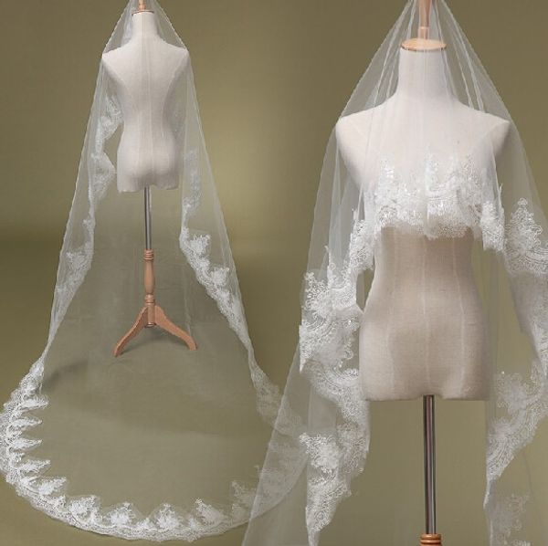 

white wedding veils one layer with lace elbow length bridal veil for wedding dresses lace accessories, Black