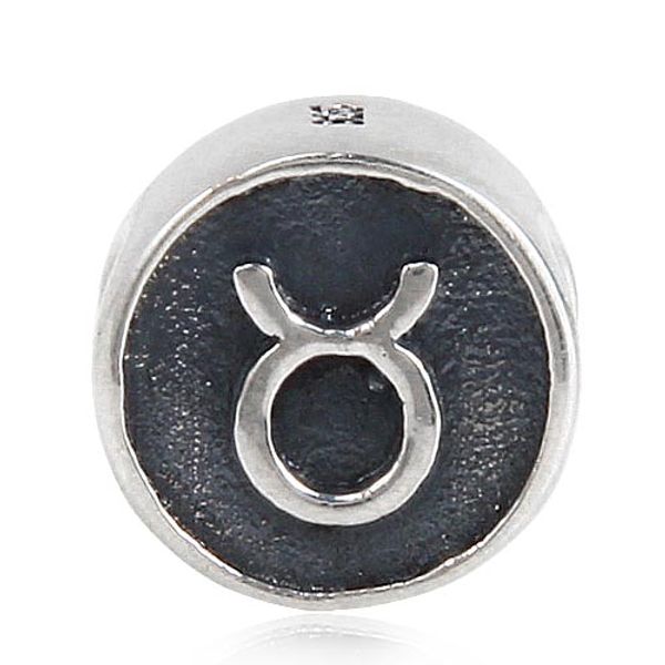 

12 constellations silver loose beads 100% 925 taurus bead fits european pandora charms bracelet china diy jewelry beading, Black