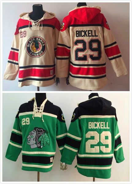 

2016 new, stitched chicago blackhawks ice hockey hoodie men #29 bryan bickell jersey hockey hoodies sweatshirts with size:m-xxl, Black;red