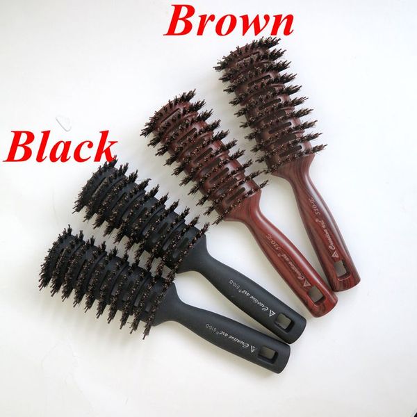 Domuzu Kıl Saç Fırçası Kahverengi Renk Tarak Fırça Saç Uzantıları için Salon için Profesyonel Saç Tarak ücretsiz kargo