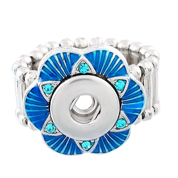 

2020 fashion elastic rope style diy chunk snap button ring diy snap jewelry for style, Silver