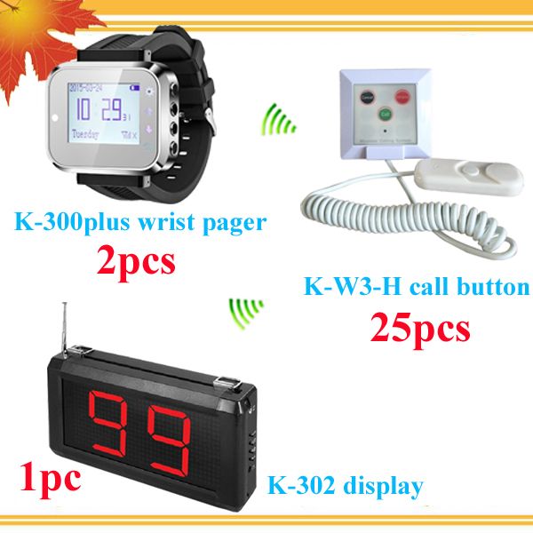 

Nur ing home pager call center equipment with 1 doctor di play pager 2 wri t watch pager 25 patient call bell