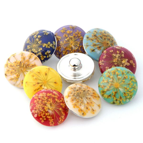 

18mm-20mm noosa amber flower snap button diy charms fit 18-20mm snaps bracelets and necklace