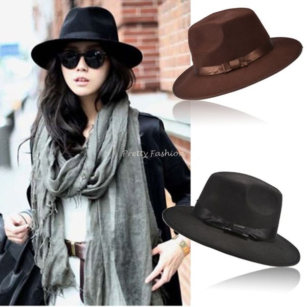 

wholesale-hot selling 2015 new authentic wool fedoras jazz hat fashion hat dance advertising cap male women's wide brim hat 38, Blue;gray