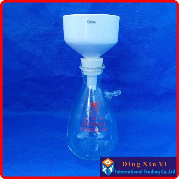 

wholesale-500ml suction flask+100mm buchner funnel,filtration buchner funnel kit,with heavy wall glass flask,laboratory chemistry