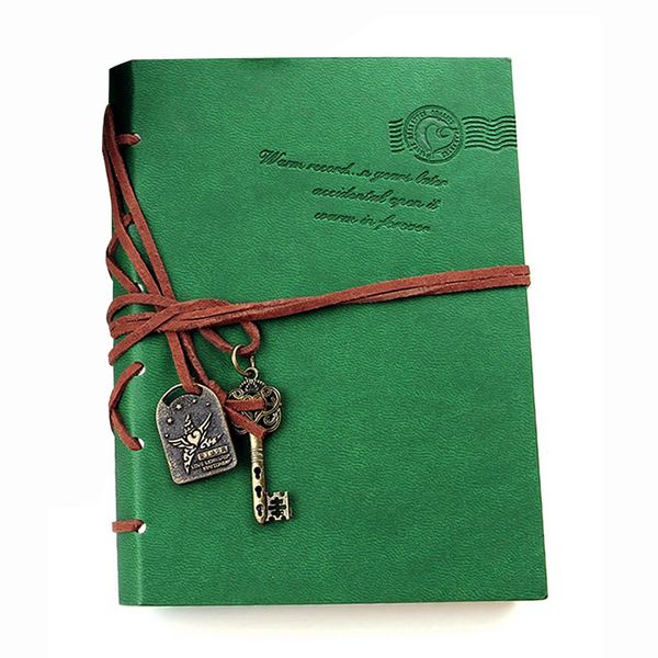 

wholesale- wholesale classic retro leather bound blank pages journal diary notepad notebook green 143*105*20mm, Purple;pink