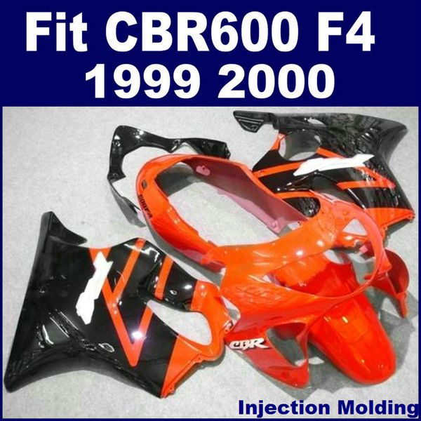 Stampaggio ad iniezione per carenature carrozzeria HONDA CBR 600 F4 1999 2000 rosso arancio 99 00 cbr600 f4 carenature personalizzate G7HJ