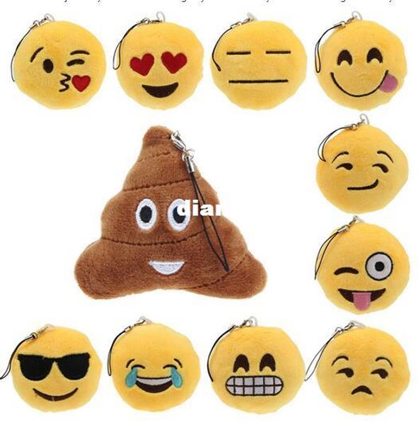 

fashion cute emoji smiley emoticon amusing key chain soft toy gift pendant bag accessory, Silver
