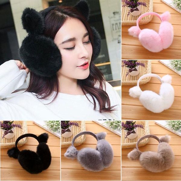 

wholesale- winter autumn warm fur earmuffs cute cat ear earflap fur earmuff earflap ladies plush ear muffs nauszniki z3, Blue;gray