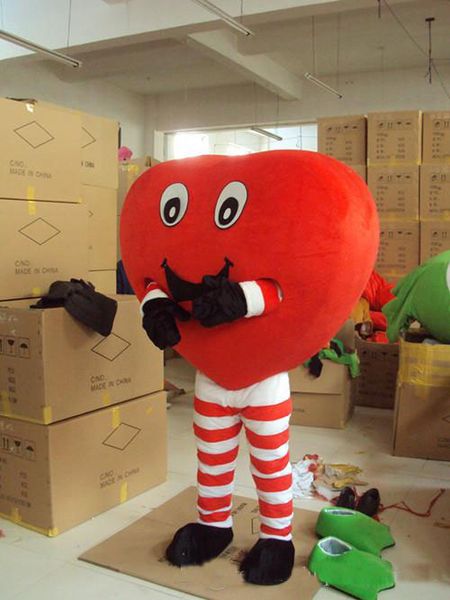 

professional made lovely red heart mascot costume cute cartoon clothing factory customized private custom props walking dolls doll clothing, Red;yellow
