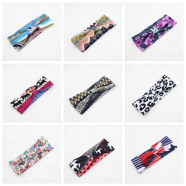 

latest women sports yoga / baby bow cotton soft turban hair band flower headband head wrap flat knotted leopard print headwrap fd6561, Slivery;white