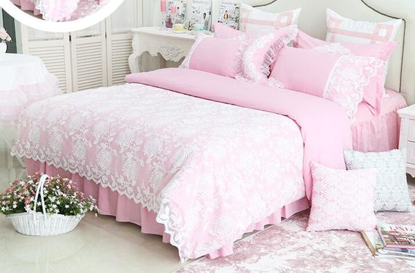 Import Export Of Hollow Lace Princess Bedding Sets Girl Cotton