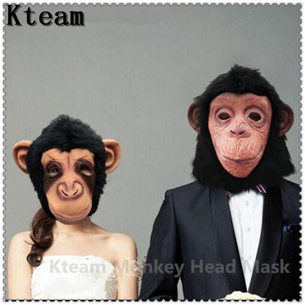 

wholesale-super lovely monkey head latex mask full face mask halloween masquerade fancy dress party cosplay costume cute animal mask