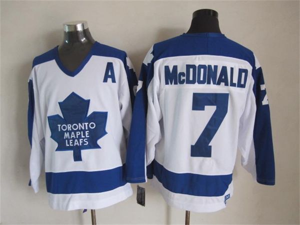 

1978 men toronto maple leafs ice hockey jerseys 7 lanny mcdonald retro vintage ccm authentic stitched jerseys mix order, Black;red