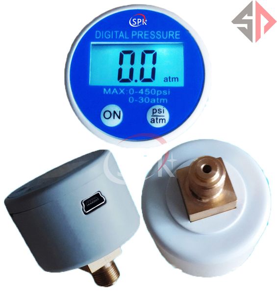 Freeshipping 5V manómetro de pressão alimentado por bateria 450psi G1 / 8 RS232 USB