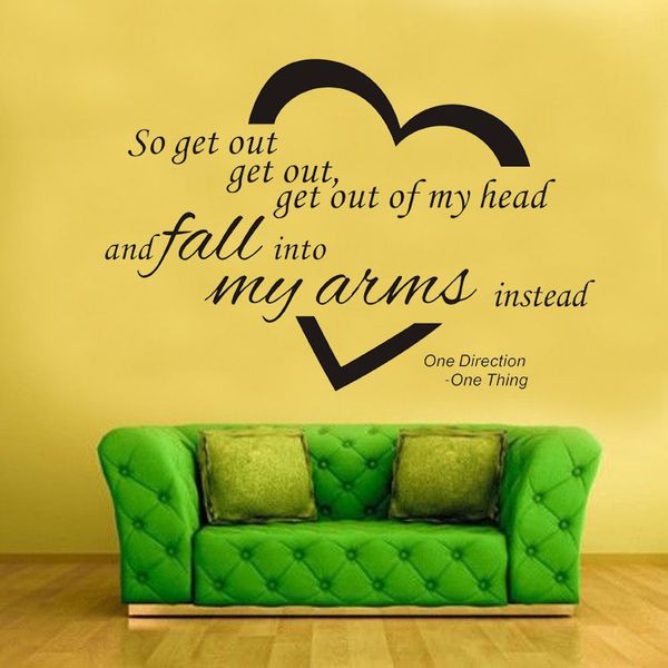 Grosshandel One Direction Quote Wall Decal Sticker Decor Verlassen Sie Mein Herz Und Fallen Sie In Meine Arme Wohnkultur Von Flylife 6 44 Auf