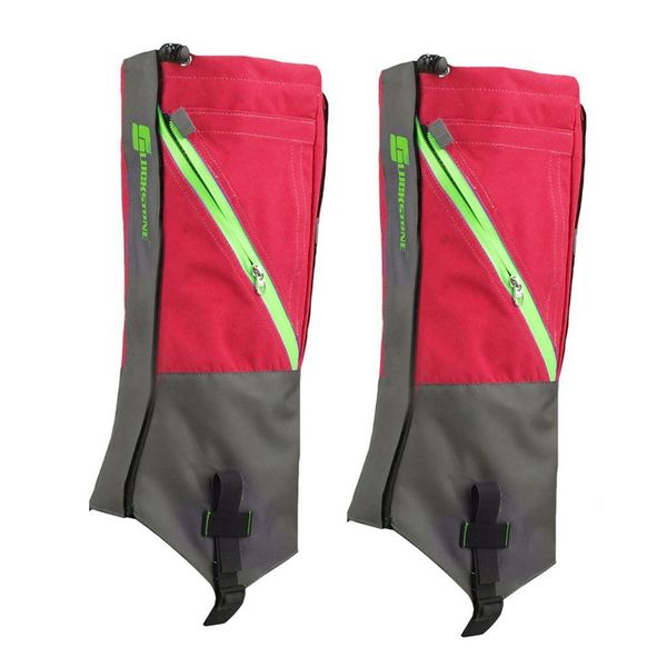 

wholesale- luckstone 1 pair waterproof snow boot leg leggings includes sturdy outdoor hiking climbing (gray red, Black