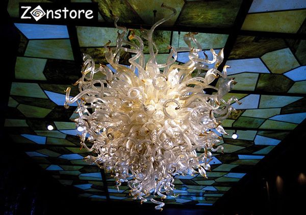 

modern high hanging frosted white luxury art glass lamps l decor flush mounted hand blown glass ceiling chandeliers with led lights