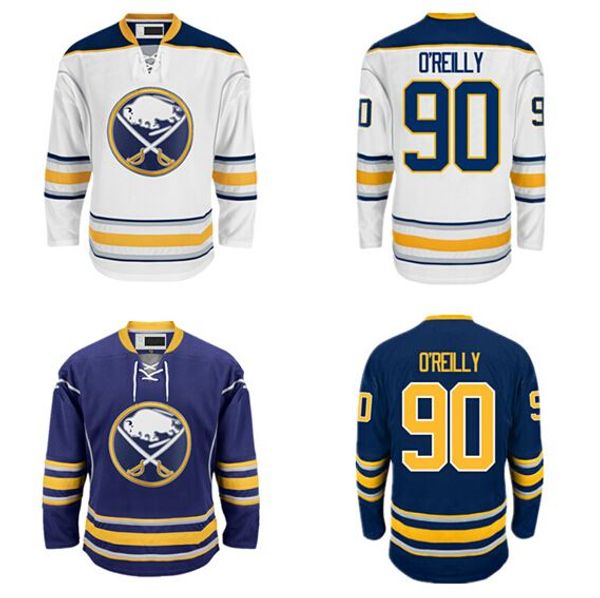 

buffalo sabres 90 ryan o'reilly jersey home blue road white ryan o reilly oreilly ice hockey jerseys all stitched quality, Black;red