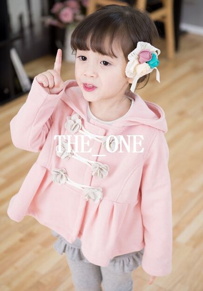 

autumn winter children coats pure cotton flower girl hoodies fashion kids sweatshirts hoody ear baby coat windbreaker ing, Black