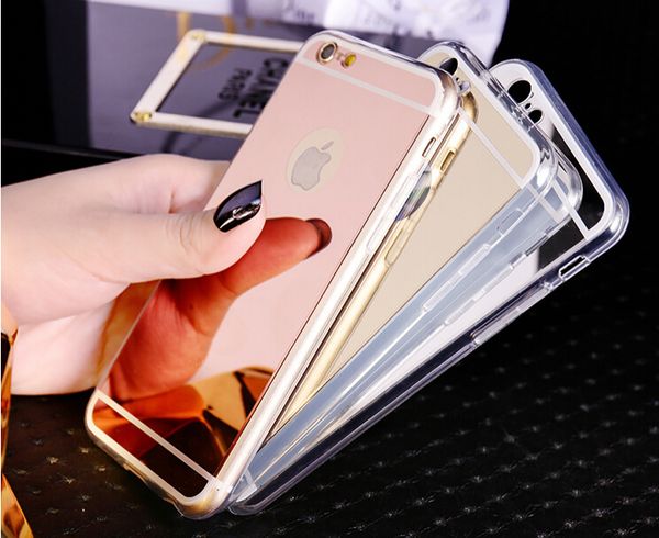 

Mirror case Electroplating Chrome Ultrathin Soft TPU Phone Case Cover For Samsung Galaxy S7 S8 S8 plus iphone 6 7 7 Plus iphone 8 8 plus