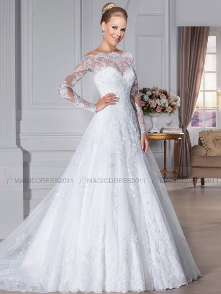 

2019 elegant bateau wedding dre e over kirt heer lace back beach bridal gown a line applique long leeve wedding gown bridal dre