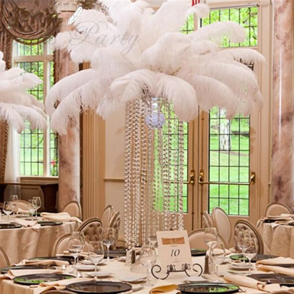 25 30 Cm Natural White Ostrich Feathers Plume Centerpiece For