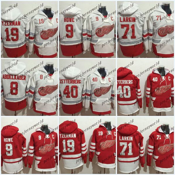 

Mens' Detroit Red Wings Jerseys #40 Henrik Zetterberg #71 Dylan Larkin #8 Justin Abdelkader #9 Gordie Howe Hoodie Sweater Hockey Jersey