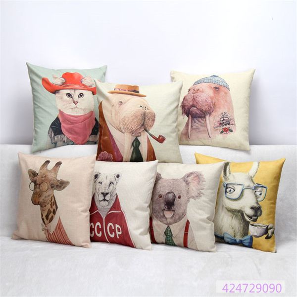 

wholesale-fashion animal pattern cotton linen home pillow case new yya0103