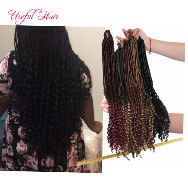 

goddness 100g tight neat loop havana mambo dreadlocks goddess crochet braids 18inch faux locs braids hair extensions synthetic braiding hair, Black