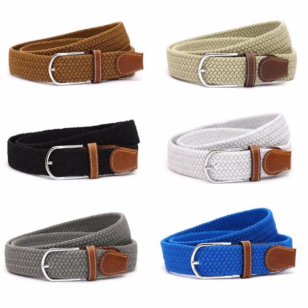 

wholesale- fashion men's elastic stretch belt leather golf wide waistband 6 colors-448e, Black;brown