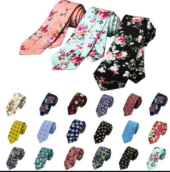 

cotton necktie floral print necktie for men cotton slim ties wedding party flower neckwear skinny ties casual skinny necktie kka3313, Blue;purple