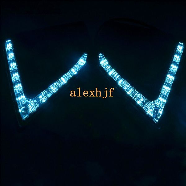 

white led daytime running lights drl + ice blue night running lights, led fog lamp case for toyota corolla 2014~2016 eu, replacement