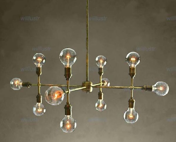 

12 heads chandelier for living room l hall museum modern pendant lamp bronze color unique design suspension lighting vintage style metal