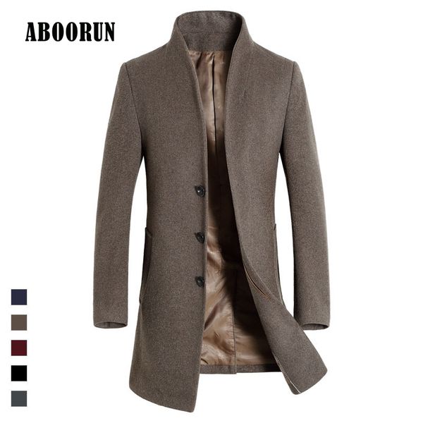 

wholesale-2017 mens long wool trench coat korean men slim fit trench parkas for autumn, Black