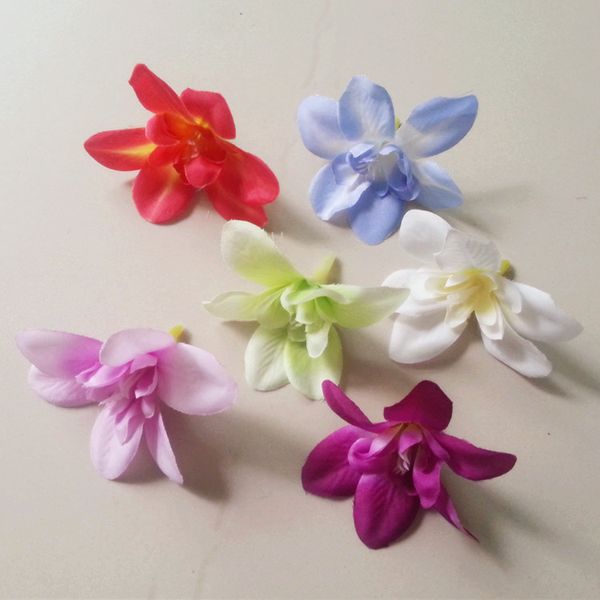 

120pcs Orchid flower heads 7.6cm/3 inch Butterfly Orchid Phalaenopsis Artificial Fabric Silk Chrysanthemum Flowers Flower Head