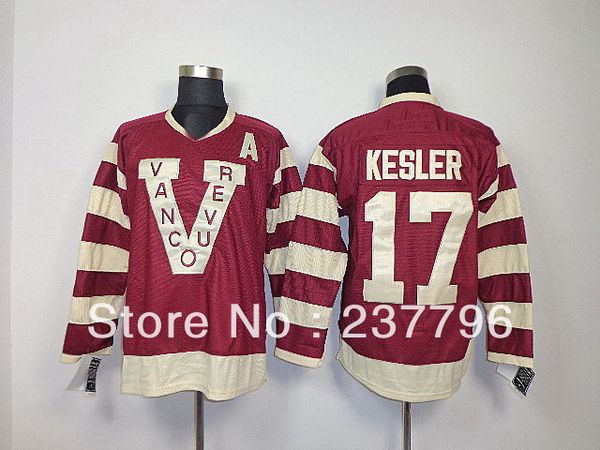 

vancouver canucks 100th anniversary #17 ryan kesler red jersey ice hockey jerseys vancouver millionaires jerseys, Black;red