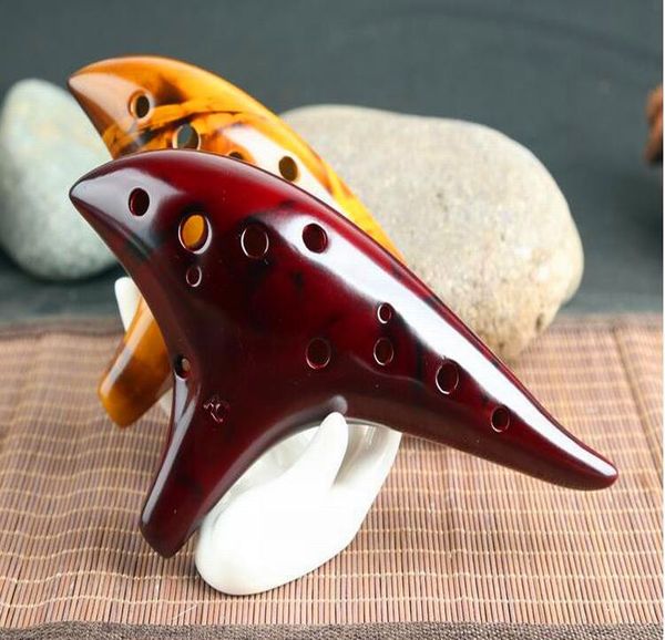 

2016 blue 12 holes ocarina kiln-fired ceramic alto c legend of zelda ocarina flute of time jingdezhen ing