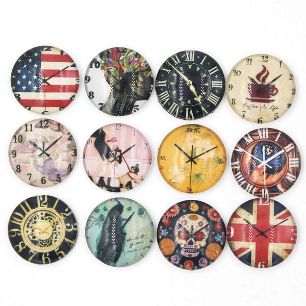 

new arrival 18mm cabochon glass stone buttons vintage clock buttons forsnap jewelry bracelet necklace ring earring