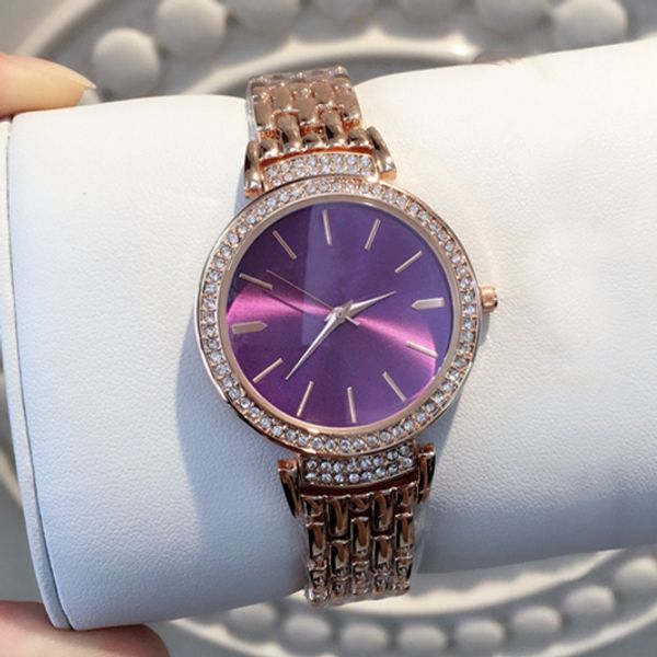 

items women wristwatch with diamond rose gold steel bracelet chain lady wristwatch brand table quartz relogio masculine, Slivery;brown