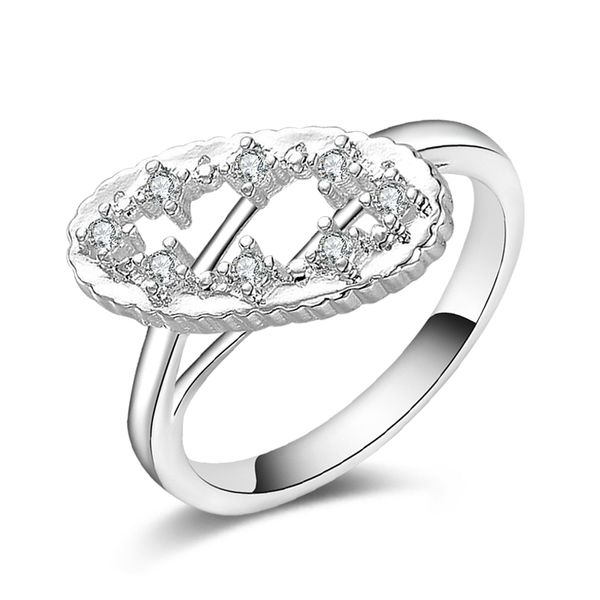 Livraison gratuite nouveau 925 bijoux en argent Sterling de mode couronne impériale bague de forage tchèque vente chaude fille cadeau 1485